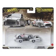 Hot Wheels: autotrasportatore Mercedes‑Benz Renntransporter e macchinina Mercedes‑Benz 300 SLR in scala 1/64 - Mattel