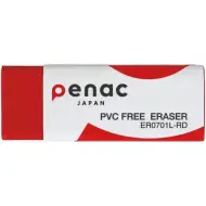 ICO: Gomma per cancellare Penac senza trucioli e PVC, colore rosso, dimensioni 5,9x2,1x1cm