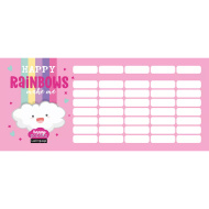 ICO: Lizzysuli Lollipop Rainbow motivo arcobaleno, orario su un unico foglio fronte-retro 17,8 x 7,7 cm