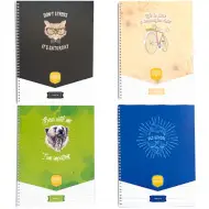 ICO: Quaderno a righe formato A4 con 70 fogli, spirale, per studenti