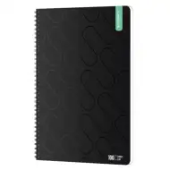 ICO: Quaderno a spirale Student Premium Black, formato A/4, 100 fogli bianchi