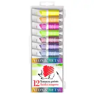 ICO: SÜNI Tempera Colori Metallici e Neon confezione da 12 pezzi tubetti da 12 ml