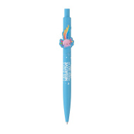 ICO: penna a sfera di colore azzurro chiaro con stampa di axolotl