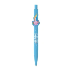 ICO: penna a sfera di colore azzurro chiaro con stampa di axolotl