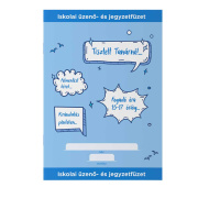 ICO: quaderno per comunicazioni scolastiche e per appunti, colore blu, formato A5, 32 fogli