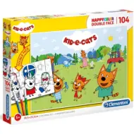 Ici pici gattini Double 2 in 1 104 pezzi puzzle colorabile a doppia faccia - Clementoni