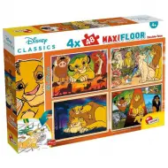Il Re Leone 2 in 1 maxi puzzle 4x48 pezzi e album da colorare 35x25cm - Lisciani