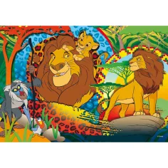 Il Re Leone 2 in 1 puzzle Eco maxi da 24 pezzi e album da colorare 70x50cm - Lisciani immagine 3