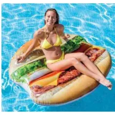 Intex: Materassino gonfiabile a forma di hamburger 145x142cm immagine 2
