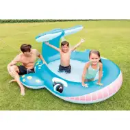 Intex: Piscina a forma di balena con spruzzatore 201x196x91cm