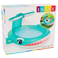 Intex: Piscina a forma di balena con spruzzatore 201x196x91cm immagine 2
