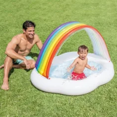 Intex: Piscina gonfiabile per bambini a forma di nuvola arcobaleno 142x119x84cm immagine 2