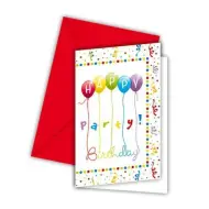 Inviti per festa di compleanno con busta, set da 6 pezzi
