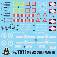 Italeri 1/72 M4A2 Sherman III carro armato set di modelli da 2 pezzi immagine 5