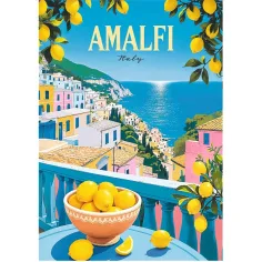 Italia Amalfi manifesti vintage Premium Plus puzzle da 1000 pezzi - Trefl immagine 2