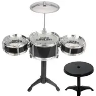 Jazz Drum set da 4 pezzi con supporto e sgabello per batteria