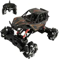 Jeep Cross Country telecomandato RC con sospensioni a molla e effetti luminosi, movimento laterale, 21 cm, 2,4 GHz