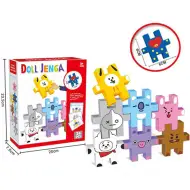 Jenga colorato 24 pezzi puzzle con animali con elementi da 6 cm