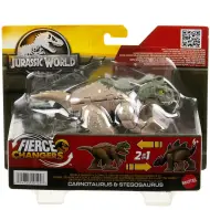 Jurassic World: Fierce Changers - Carnotaurus &amp; Stegosaurus dinosauro trasformabile - Mattel
