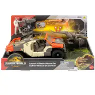 Jurassic World: Set veicolo da combattimento Rinascita con lanciatore e Velociraptor – Mattel