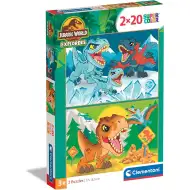 Jurassic World puzzle Supercolor 2x20 pezzi - Clementoni