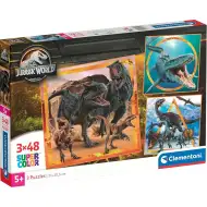 Jurassic World puzzle Supercolor 3x48 pezzi - Clementoni