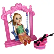 Katie: Altalena rosa per bambole di Sandra e violino da 10 cm