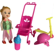 Katie: Grace bambola con monopattino, passeggino e accessori 10cm