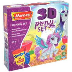 Kinetic Sand: Set di sabbia modellabile Heroes dinosauri o pony con accessori, 500g immagine 3