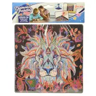Kit con pittura diamantata: Leone, set da pittura con diamanti 20x20 cm
