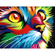 Kit di pittura diamante: Gatto colorato set di pittura diamante