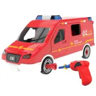Kit fai da te camion dei pompieri assemblabile con effetti luminosi e sonori, set da 63 pezzi