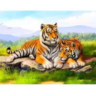 Kit pittorico con diamanti: Tigri 40x50cm