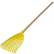 LENA: Rastrello per foglie con manico in legno da 60 cm