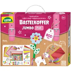 LENA: Set creativo giocattolo Jumbo valigetta rosa da 800 pezzi