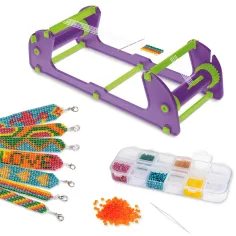 LENA: Set per creare braccialetti fai-da-te con telaio e 2000 perline immagine 2