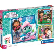 La casa delle bambole di Gabi: Attività di Gabi puzzle Supercolor 3x48 pezzi - Clementoni