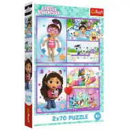 La casa delle bambole di Gabi un giorno di gioco puzzle 2x70 pezzi - Trefl