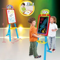 Lavagna multifunzionale 3 in 1 con retroilluminazione LED in colore maschile. immagine 2