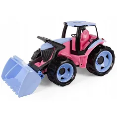 Lena: Trattore gigante con pala anteriore, colore rosa, 62 cm