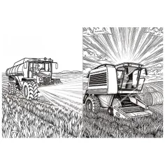 Libro da colorare con trattori e macchine agricole - Trefl immagine 2