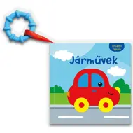 Libro di stoffa con massaggiagengive - Veicoli libro per bambini