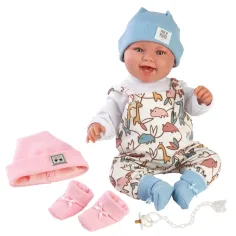 Llorens: 2 in 1 Tala e Talo bambola neonato da 44 cm con suono, accessori rosa e blu immagine 2