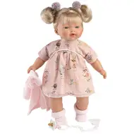 Llorens: Aitana bambola che piange con ciuccio, cardigan rosa 33cm