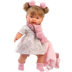 Llorens: Alexandra, bambola di 42 cm che piange con ciuccio e cappottino rosa. immagine 3