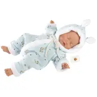 Llorens: Bambino neonato con occhi chiusi in pigiama con cappuccio 31 cm