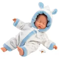 Llorens: Bambino neonato in pigiama morbido con motivo cicogna 31cm