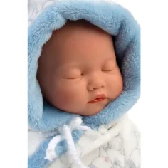 Llorens: Bambino neonato in pigiama morbido con motivo cicogna 31cm immagine 4