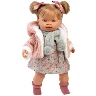 Llorens: Bambola Alexandra di 42 cm con suono, con cappotto lavorato a maglia e sciarpa.