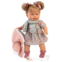 Llorens: Bambola Alexandra di 42 cm con suono, con cappotto lavorato a maglia e sciarpa. immagine 2